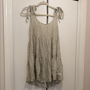 American Eagle Outfitters Floral Mini Dress - Cream and Green